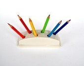 Vintage Ceramic Holder Desk Pencil Paintbrush Storage