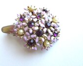 Autumn Purple Hair Accessories Vintage Enamel Jewelry Rhinestones Clips - PlumePretty