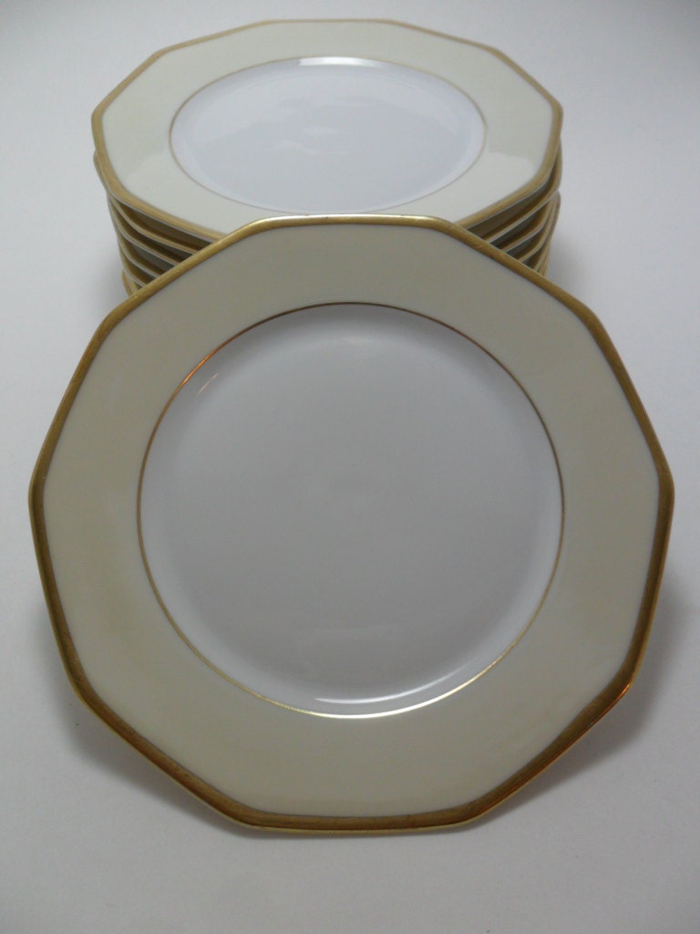 Vintage Heinrich SET OF 9 Colonial Bread Plates Selb Bavaria 1960s Mid Century