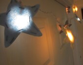 Felt Star Twinkle Lights (antique white, soft gray, baby blue)