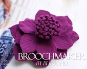 110mm 43 inch wool felt Dahlia fabric flower corsage brooch pins Leaves simple pure handmade Product characteristics  Purplish Red by Etsy