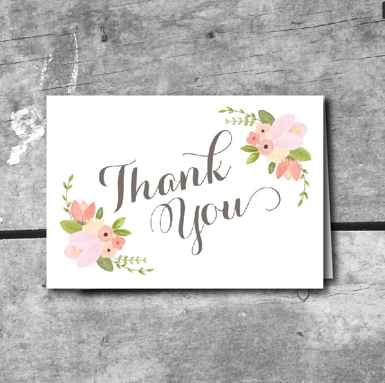 Rustic Floral Thank You Card - INSTANT DOWNLOAD PRINTABLE Thank You card Rustic Floral Wedding Suite by Itsy Belle Il_170x135
