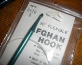 Cool Vintage Tools - Size "I" Boye Flexible Afghan Hook -Tunisian Crochet 20" Made in USA