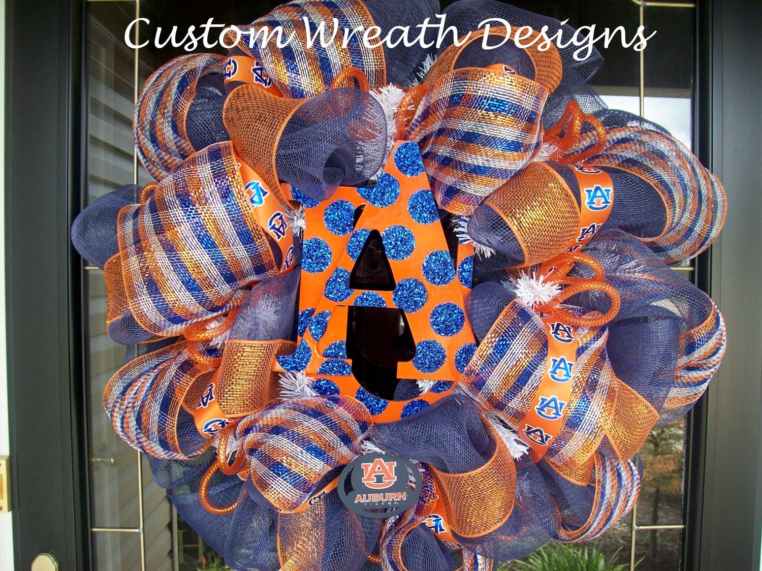 Deco Mesh Auburn Fan Wreath