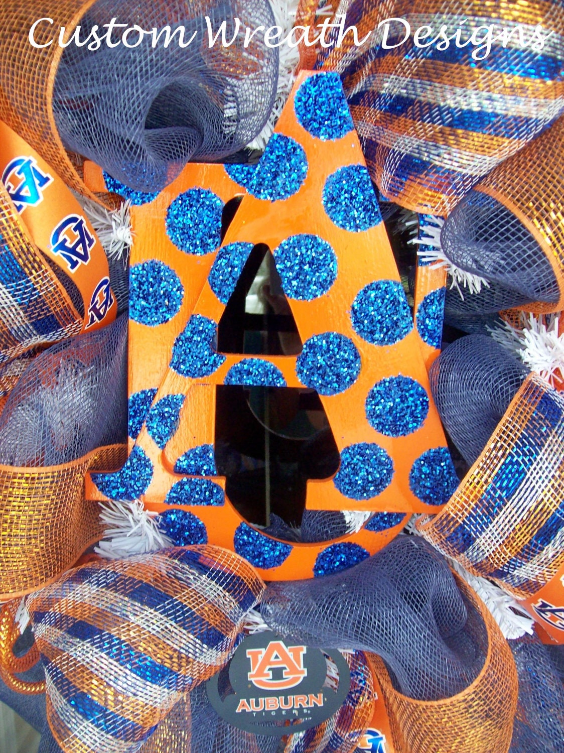 Deco Mesh Auburn Fan Wreath