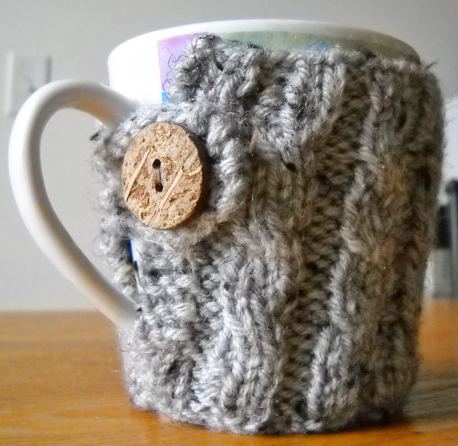 Cable Knit Coffee Mug Cozy // CHOOSE YOUR COLOR  // Made to Order