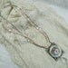 Vintage Porcelain Pendant Necklace- Hand Painted China- Robin Bird in Floral Wreath- Art Deco Buckle- Pink Freshwater Pearls- Pure Romance