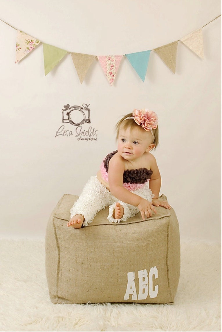 Burlap Cube ABC Pillow
