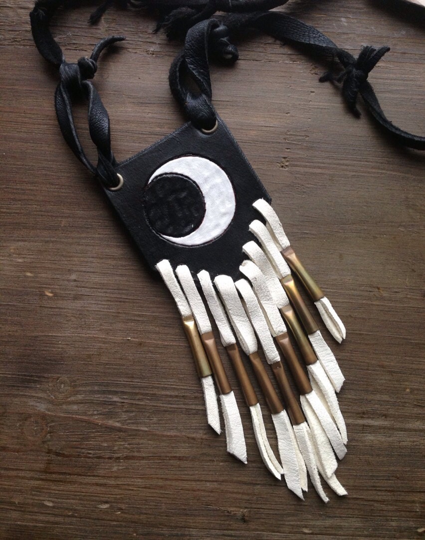 Black and White Moon Necklace
