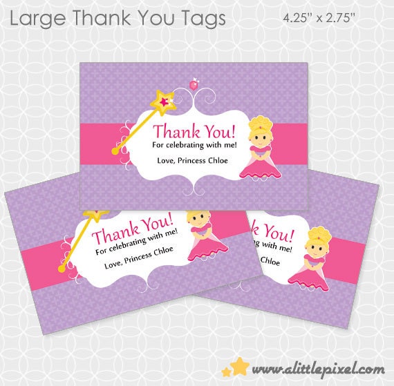 Princess Party Thank You Tags - Personalized Printable Il_170x135