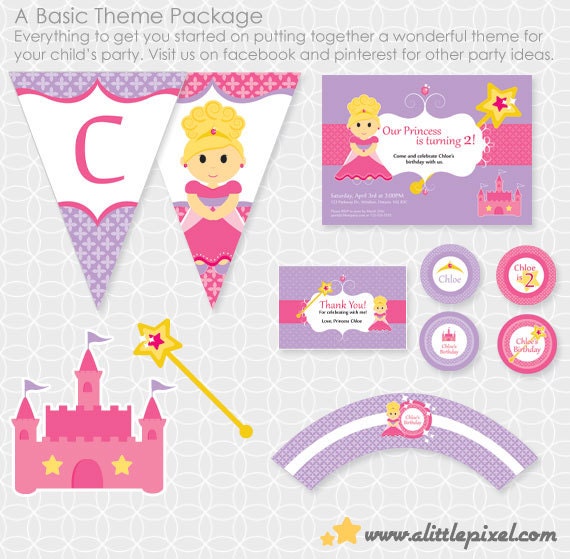 Princess Party Theme - Personalized Printable Il_570xn