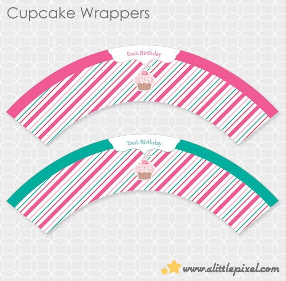Cupcake Party Cupcake Wrappers - Personalized Printable Il_570xn