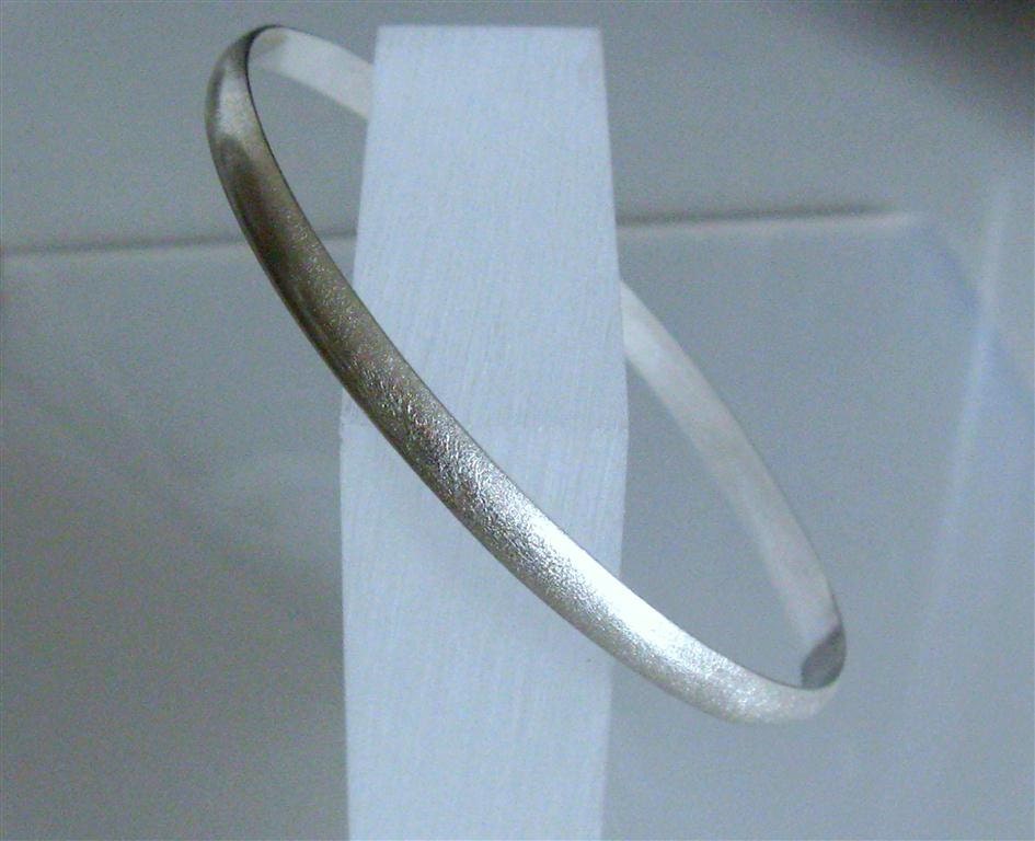 Icy Finish Sterling Silver Trio Bangles Set
