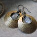 AUTUMN MIST, Vintage brass hoop earrings, blue mystic quartz, exotic boho