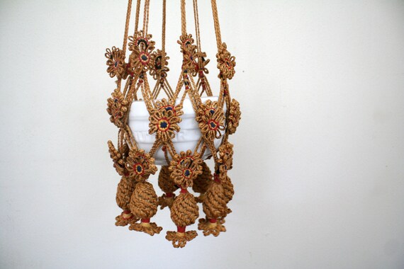hanging floral Macrame planter