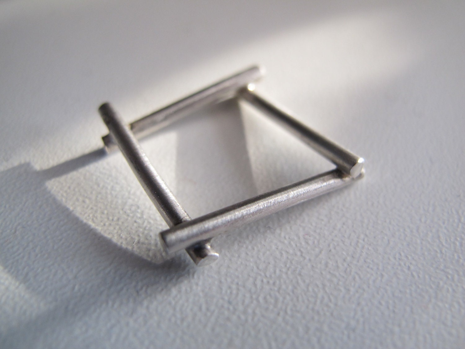 Contemporary stacking silver ring, geometric jewelery