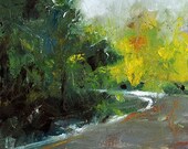 Landscape painting, fine art original contemporary  impressionist home decor 'Going Home'