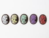 5 Chocolate Skeleton Cameos: Kaleidoscope Bones Il_170x135