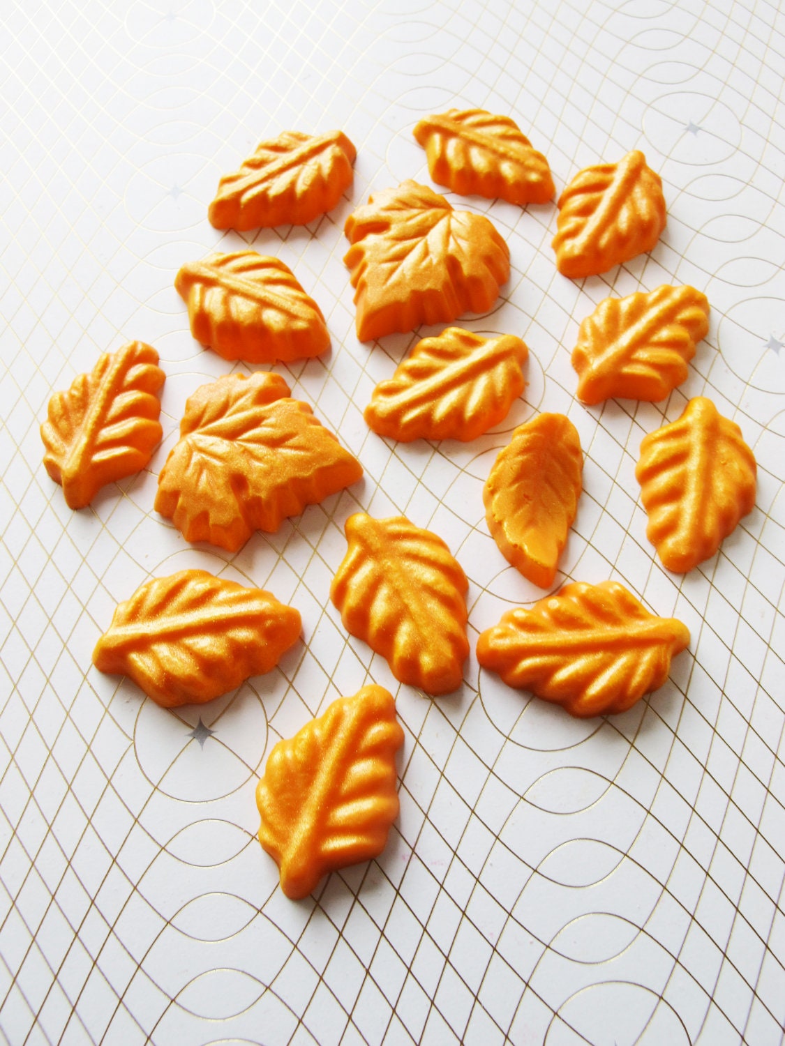 12 Chocolate Leaves: Tangerine Gold Il_570xn