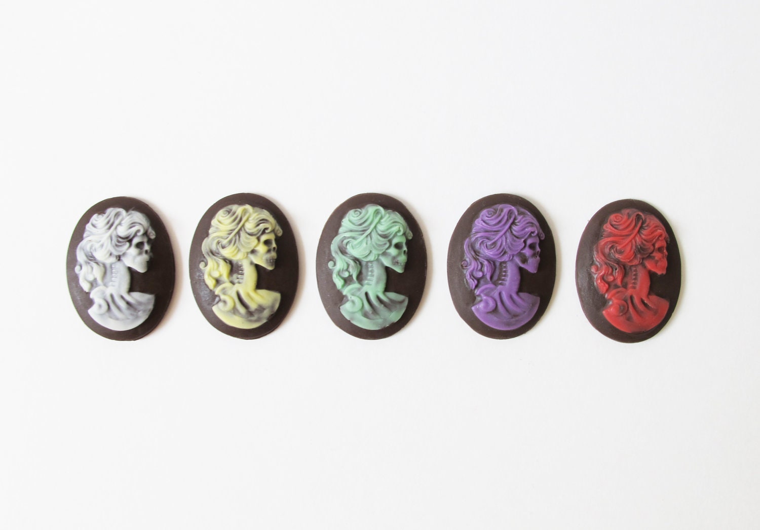 5 Chocolate Skeleton Cameos: Kaleidoscope Bones