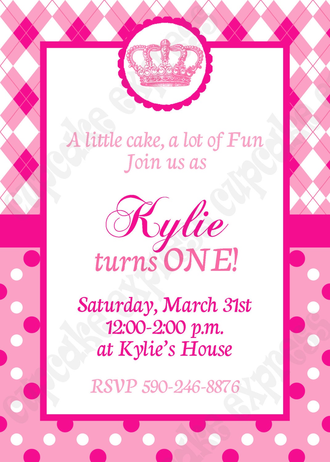 SALE 20 Preppy Couture Birthday Invitation 5x7 hot pink Pink 20 envelopes bridal baby shower wedding