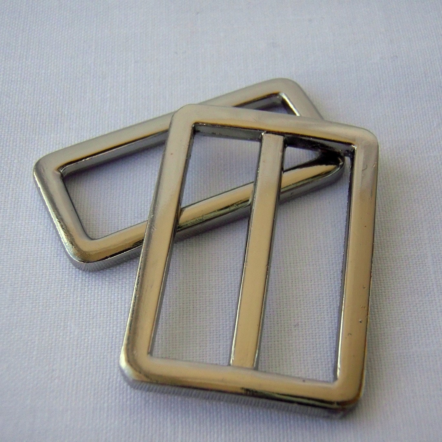 1.25" Silver nickel triglide slider & buckle for adjustable straps