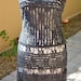 vtg CYNTHIA ROWLEY Vegan Ruched Faux Leather and Lace Black DRESS s
