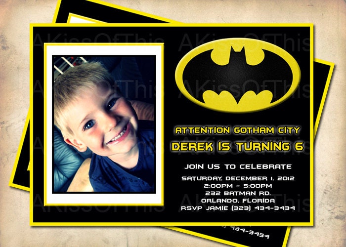Batman Birthday Invitation Card