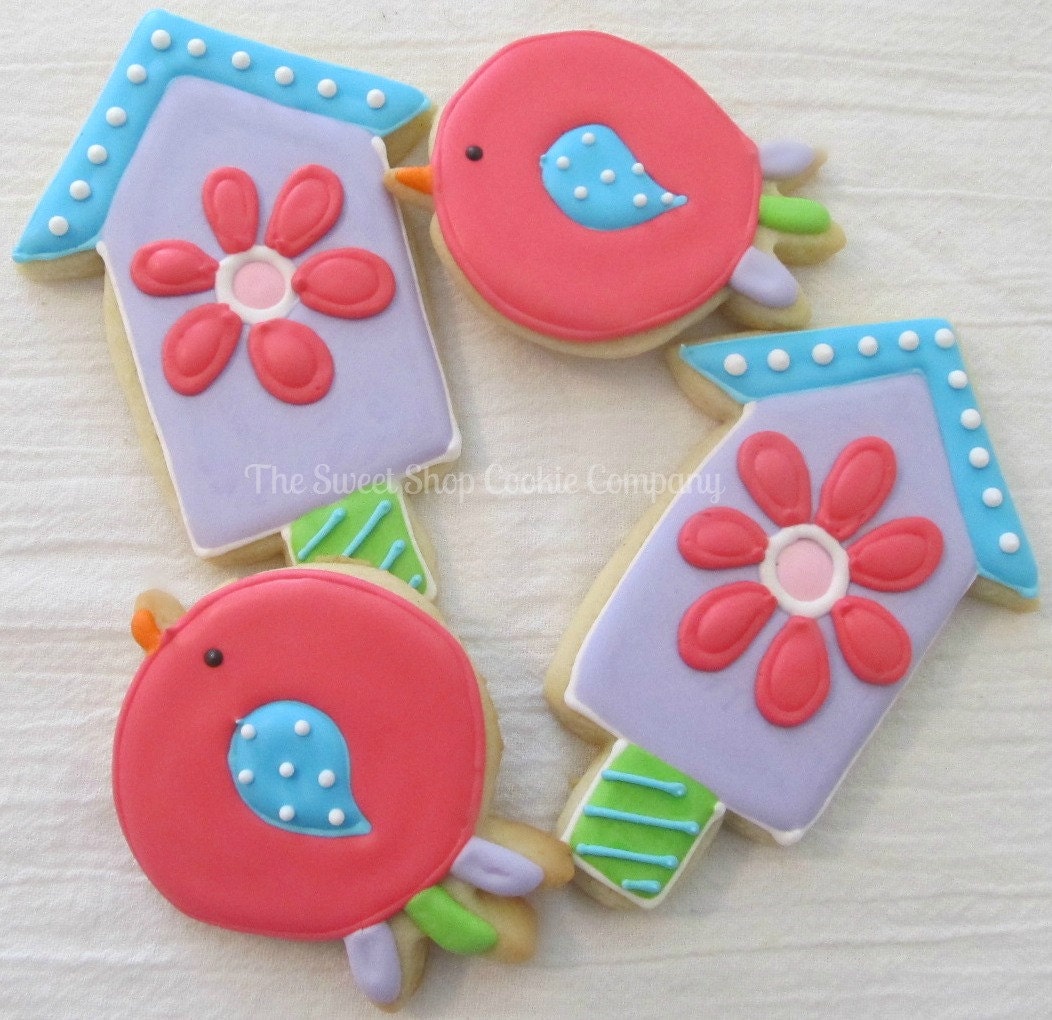 Daisy Birdhouse and Birdie Cookies 3 dozen
