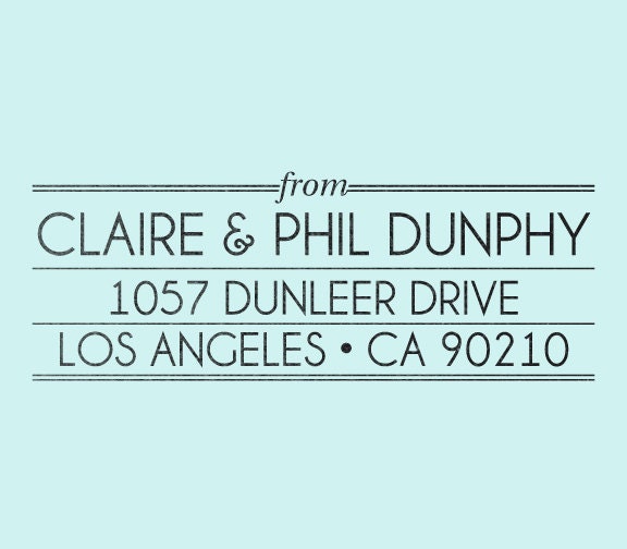 personalized custom wood handle address stamp - ART DECO DESIGN