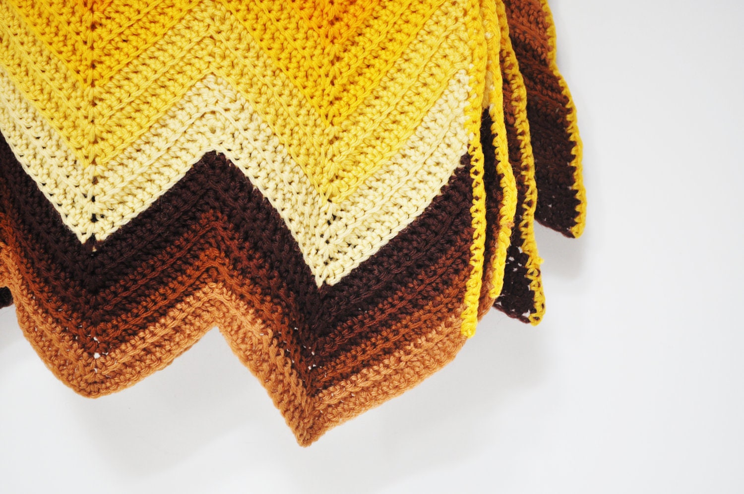 Chevron Stripe Afghan - Warm Autumn Colors