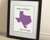 texas wedding couple personalized name 8x10 custom photo print gift by Amber Sue Photography houston dallas corpus christi fort worth