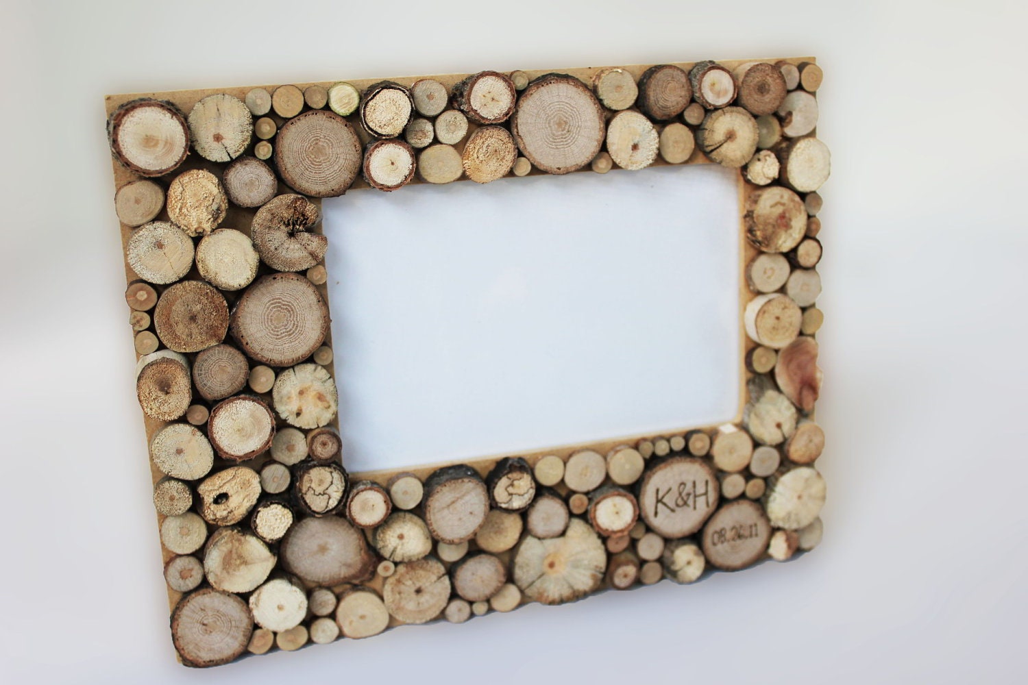 Rustic Frame with 4 by 6 inch opening --- I Wood Coins,  Rustic Wedding, Spring Wedding, Summer Wedding from Naturally Aspen