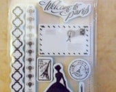 Welcome to Paris Cling Rubber Stamp Set by Prima-FREE SHIPPING
