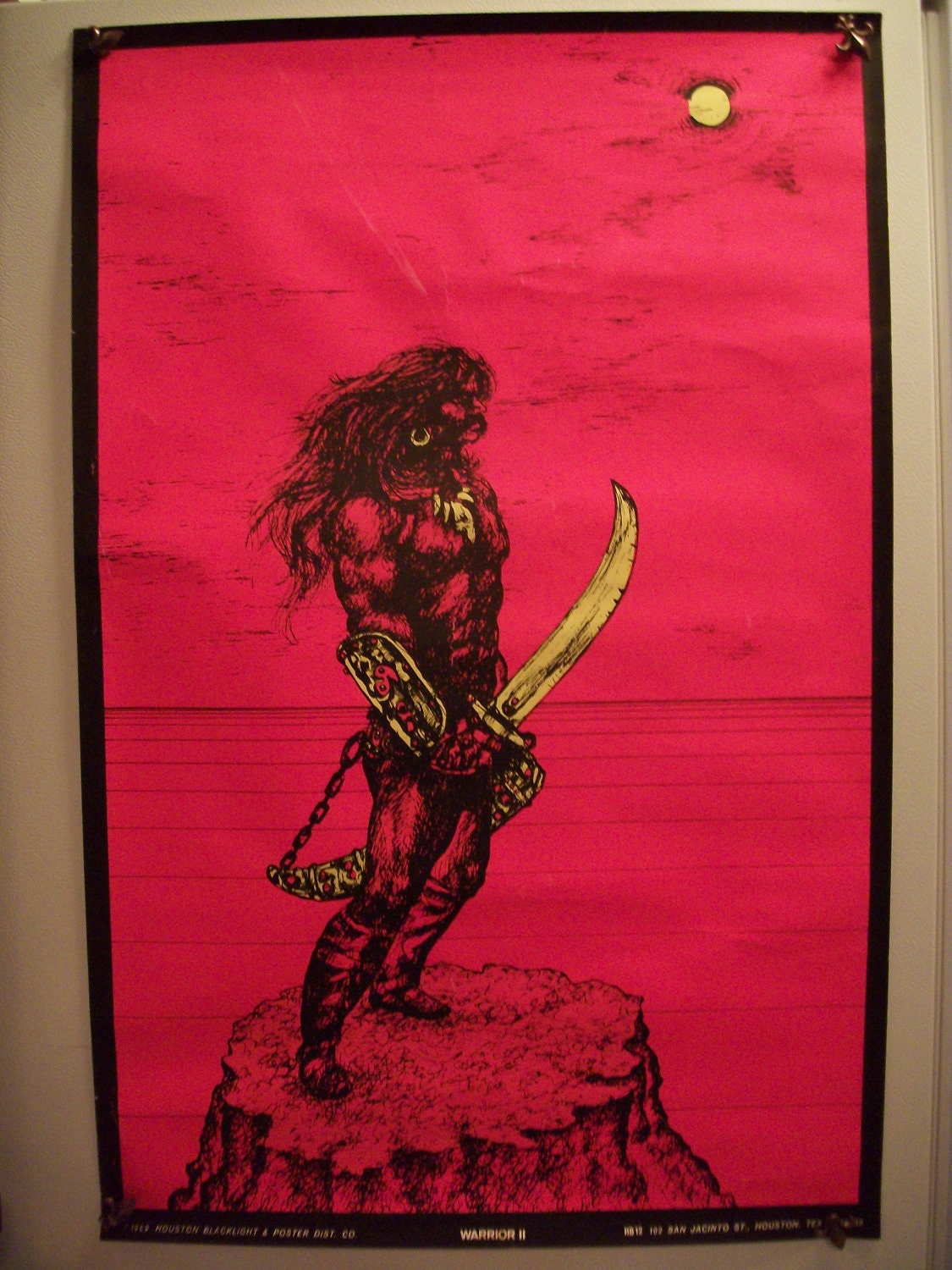 Original Vintage "Warrior II" Blacklight Poster 1969