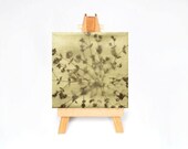Small Painting Silouhette Paintings Leaves Flowers & Prairie Grass Metallic Gold and Brown Painting Original Painting on Canvas 6x6 Day 5