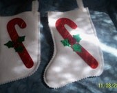 Candy Cane Felt Stockings Set