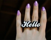 Mini Custom Cursive Font Name Plate Ring (1-5 letters)