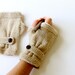 Autumn Finds/ Arm Warmer / Hand Knit Fingerless Gloves /Khaki Camel /Medium size fits most. / Autumn color/ Front Page