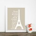 Travel Inspired Print France Beautiful World - Travel Holiday Vacation Eiffel Tower Inspirational French Script Art - Pale Beige White