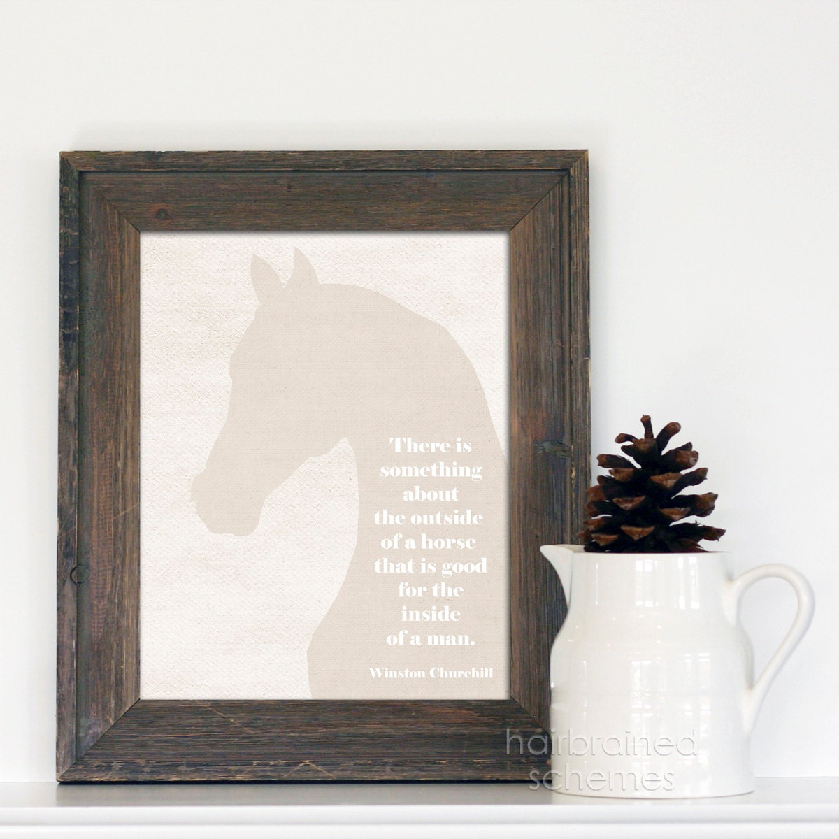 Cowboy Poster Something About the Inside of a Horse - Western Cowboy Horse Quote Print - Pale Beige Gray