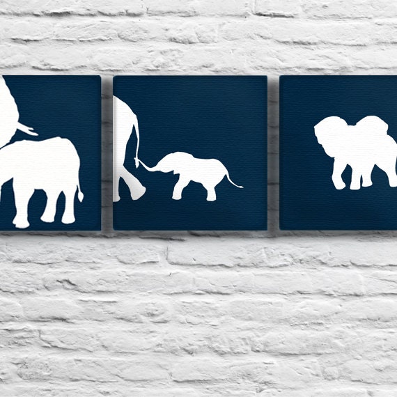 Baby Elephant with Mother Custom Painting
