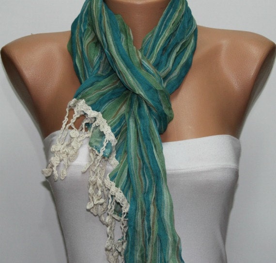 Green - Shawl Scarf - Cowl by Fatwoman