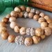 Semi precious stretch bracelet 'Vintage Sands' earthy beige tan jasper, vintage rhinestones, casual glam layering stack bracelet