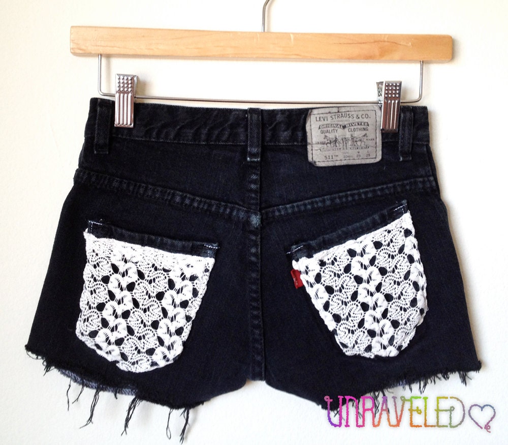 Black denim shorts (XSMALL) // 2011