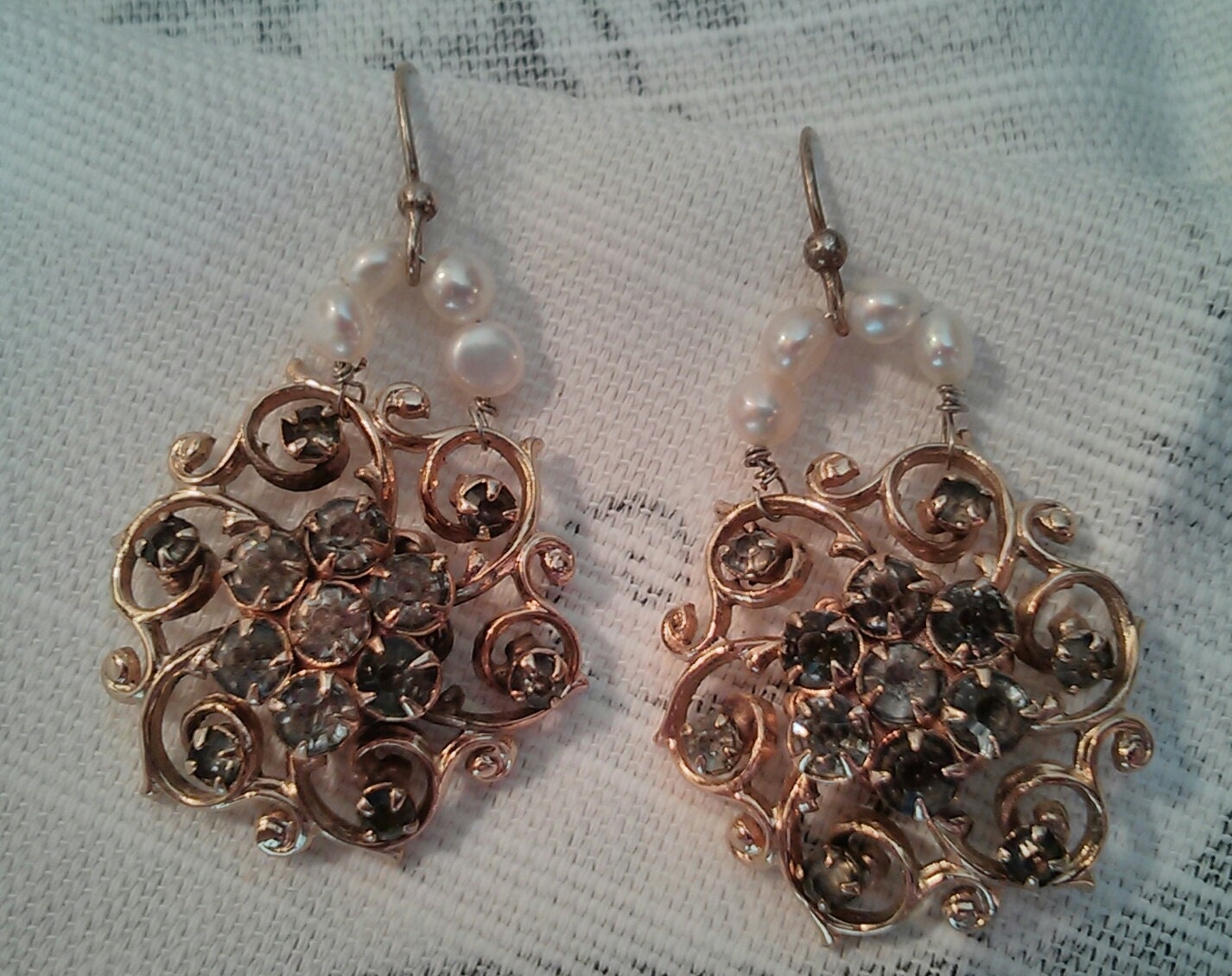 Swinging Fifties turned new age assemblage todays style hipster earrings dangles upcycled updated