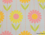 1970's Vintage Wallpaper Large Pink Orange and Yellow flowers