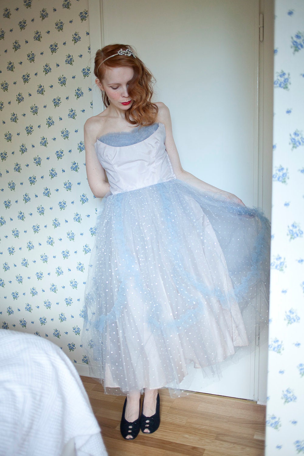 1950s Cinderella wedding prom tulle dress