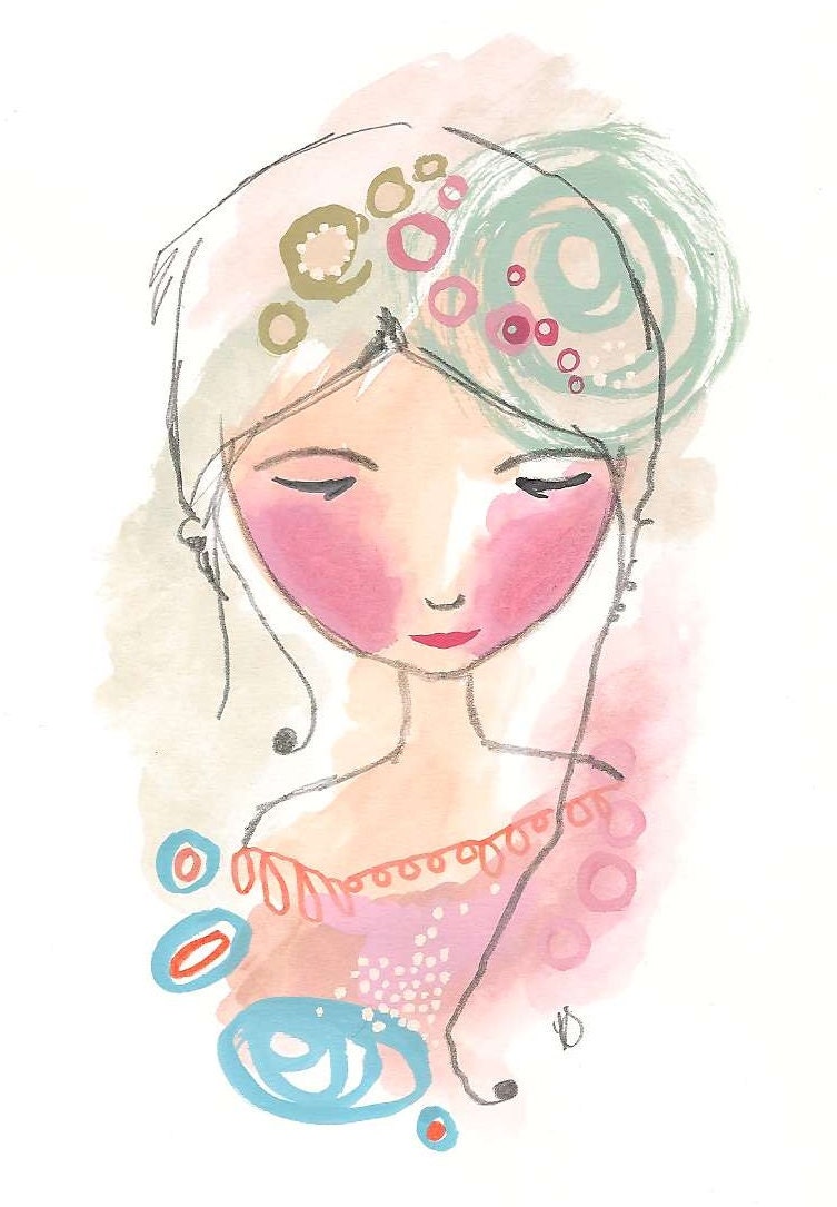 Girl Postcard Print - Daydreamer