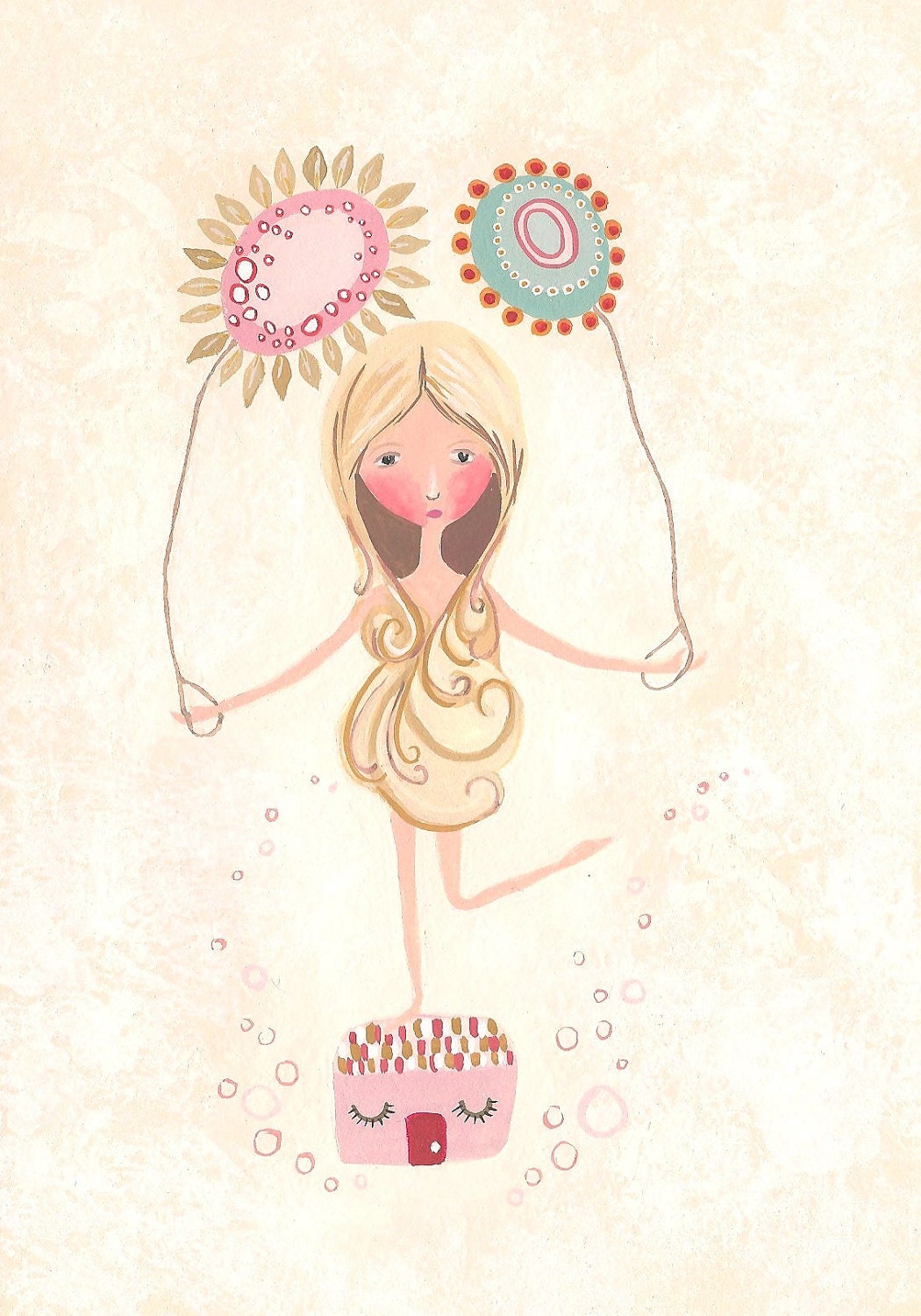 Girl Postcard Print - Be Natural